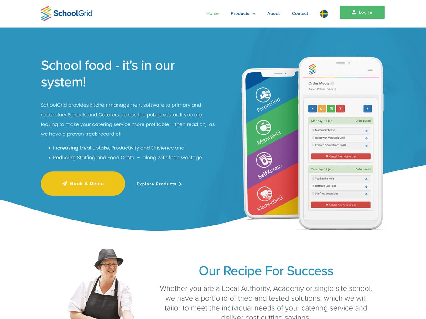 School Catering Public sector Website Design
